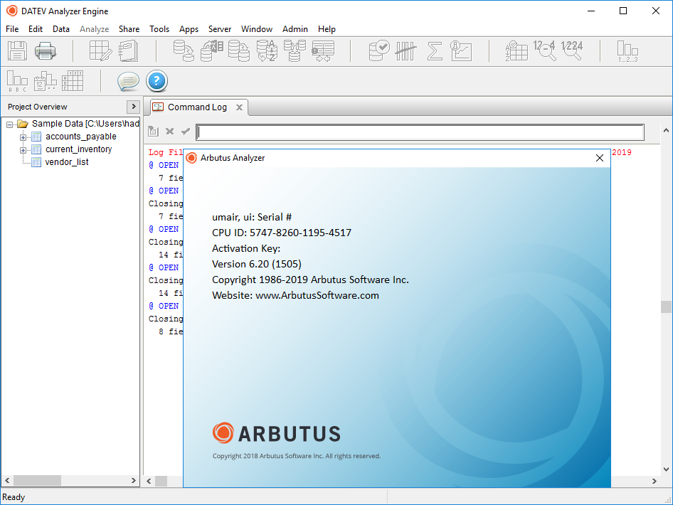ArbutusAnalyzer 6.20 license ArbutusAnalyzer 6.20 license